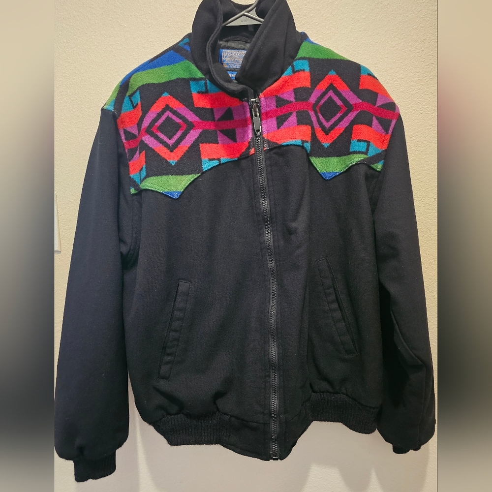 Pendleton Vintage Blue Patterned Men's Jacket Siz… - image 1